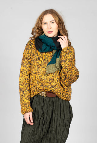 Chunky Knit Jumper in Orange Black