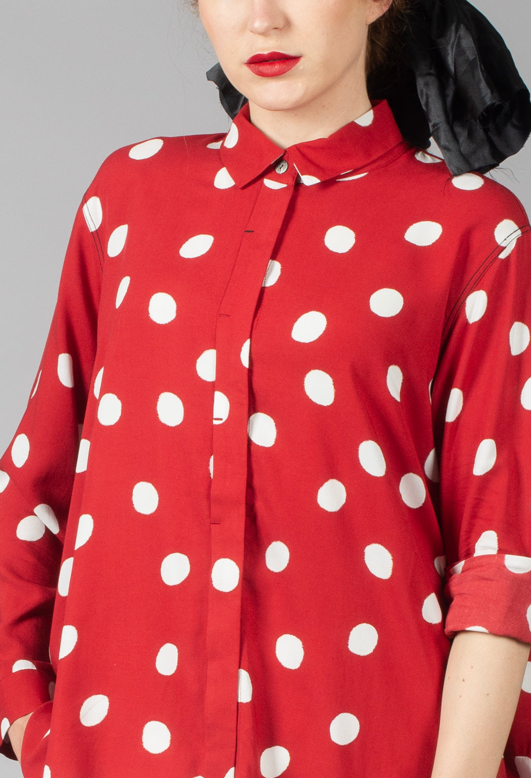 Spot Print Shirt in Red