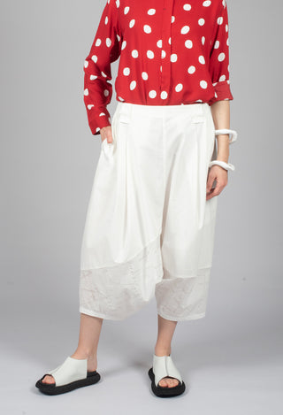 Drop Crotch Balloon Trousers in White