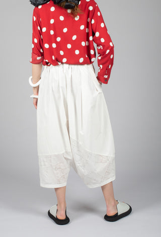 Drop Crotch Balloon Trousers in White