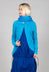 Button Through Jacket with Sheer Sleeves in Malibu