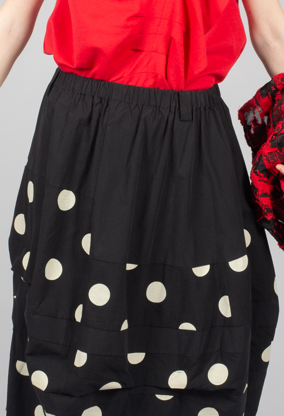Spotty Bubble Skirt in Black