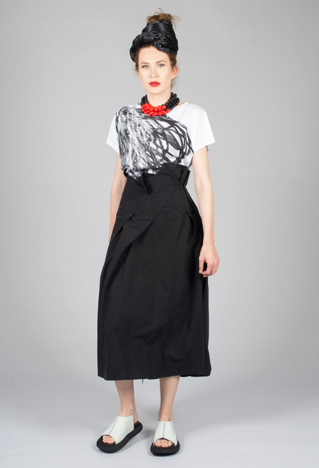 Scribble Print Pullover in White
