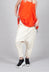 Drop-Crotch Cotton Trousers with Belt Loops in Greige