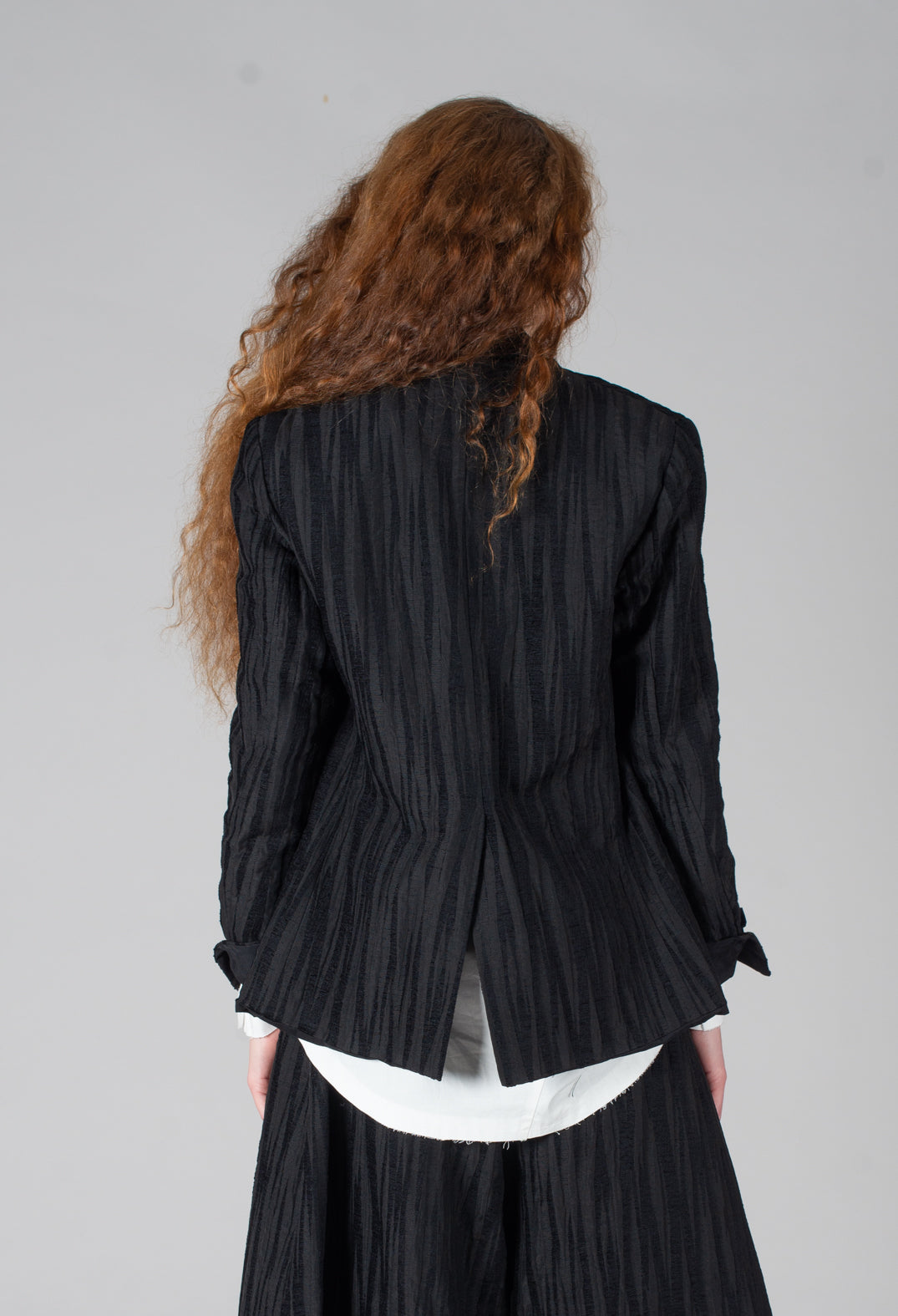 Textured Double Breasted Jacket in Black