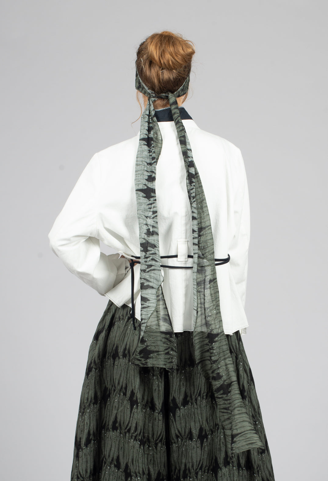 Collarless Jacket in Original White