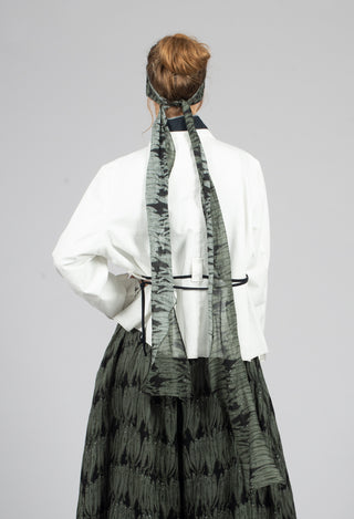 Collarless Jacket in Original White