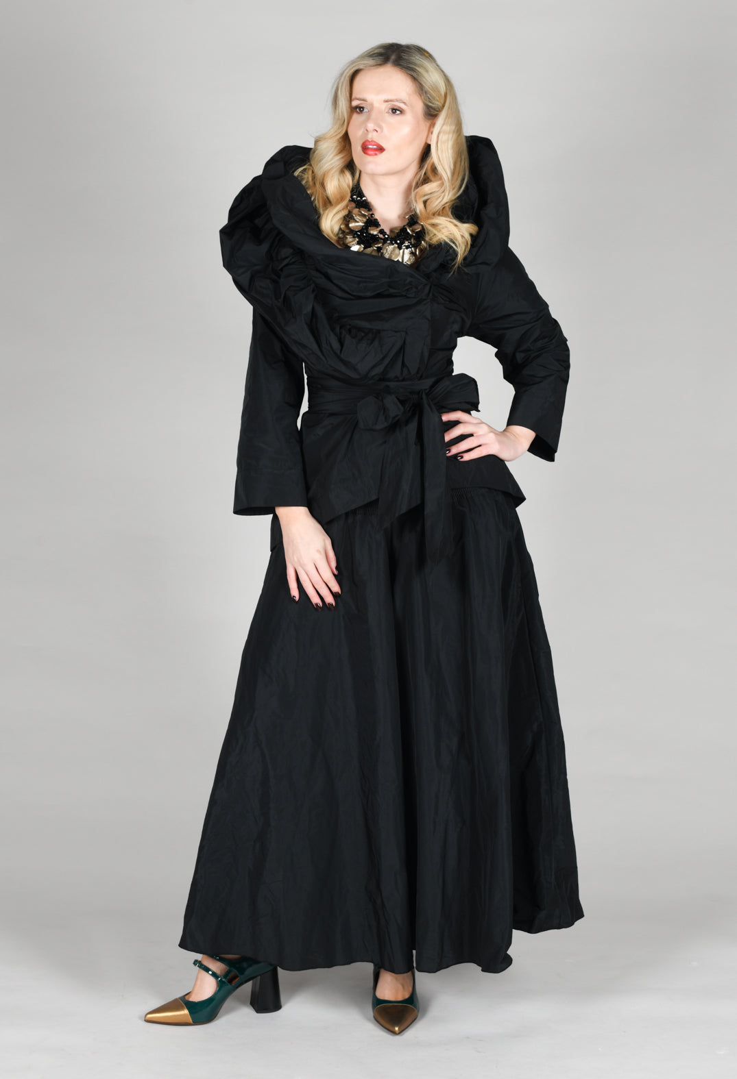 Tiered Jacket in Black