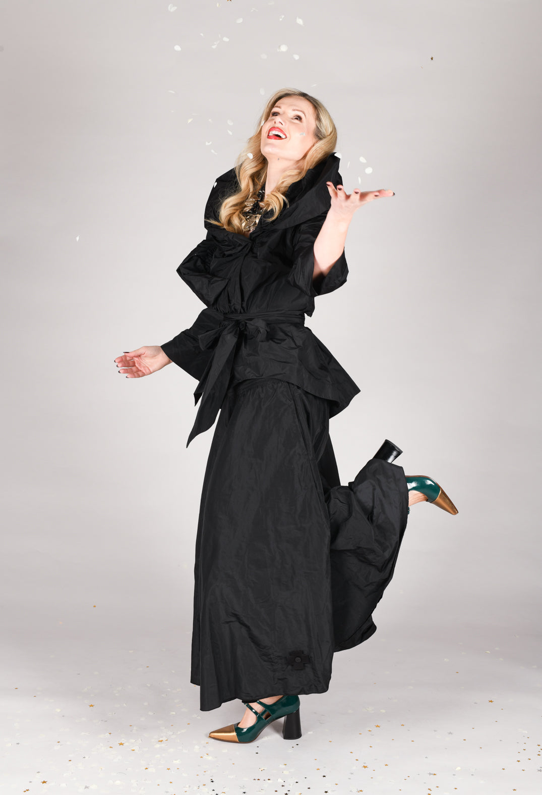 Tiered Jacket in Black