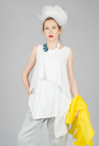 Sleeveless Tunic Dress in White