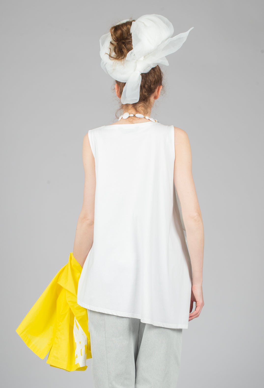 Sleeveless Tunic Dress in White
