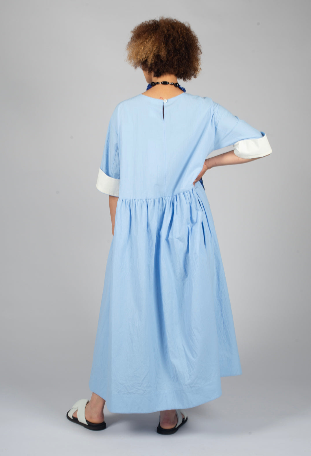 Open Tunic Dress in Sky Blue