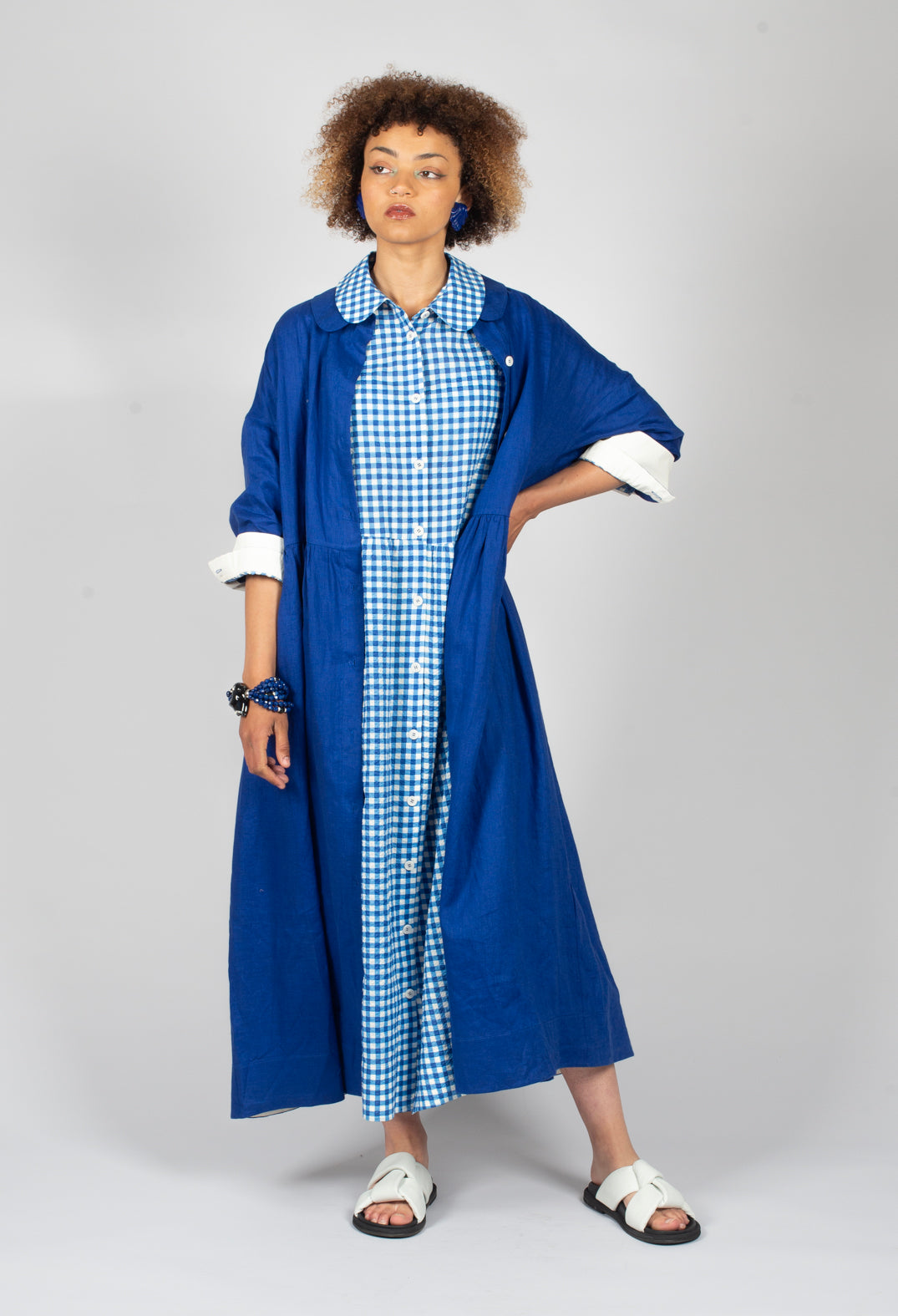 SOH Gingham Shirt Dress in Blue Check | Olivia May SOH Gingham Shirt Dress in Blue Check | Olivia May