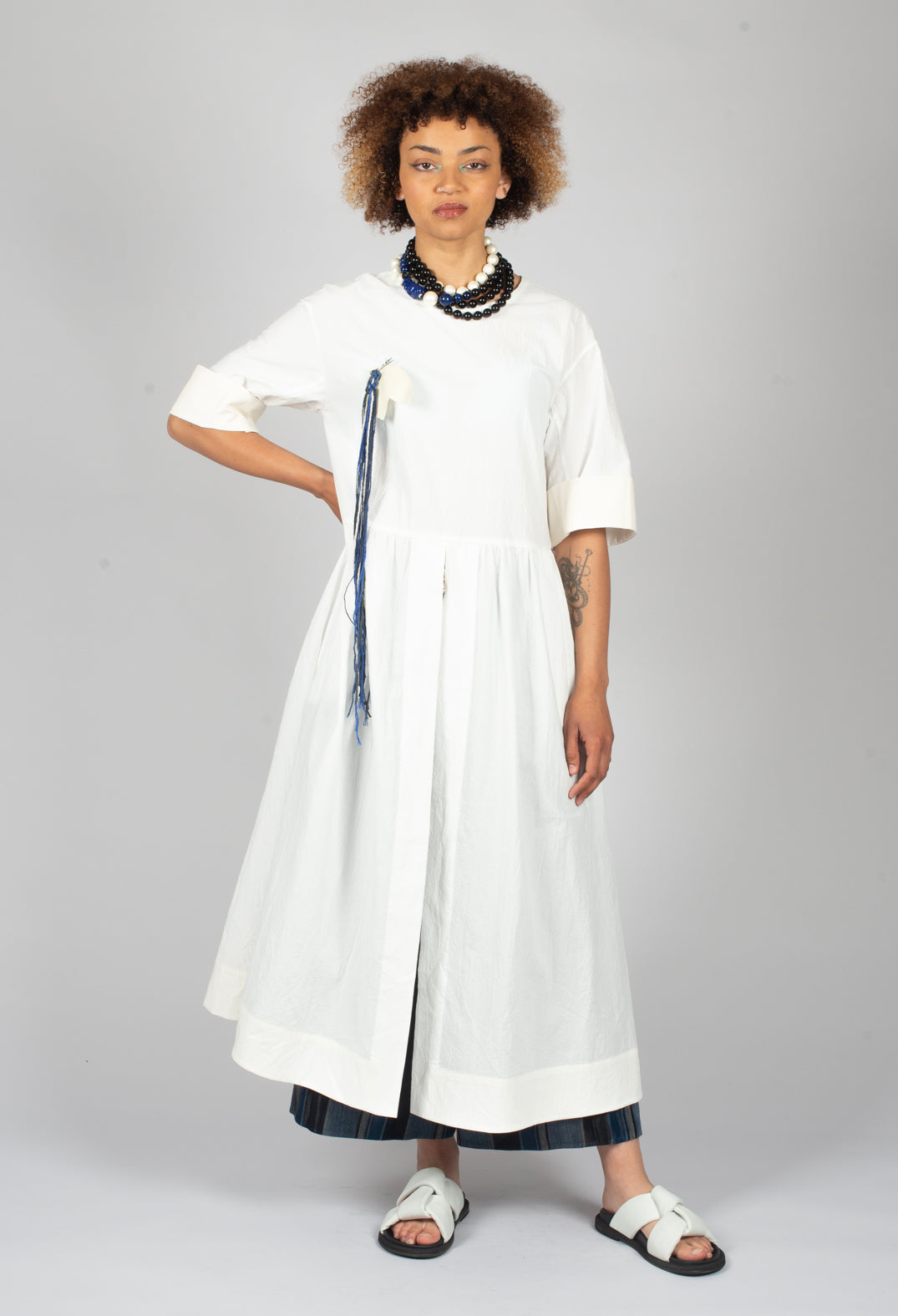 Open Tunic Dress in White