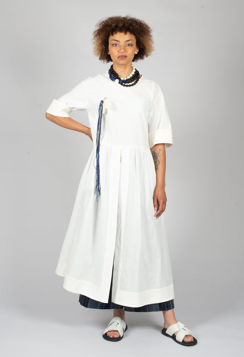 Open Tunic Dress in White