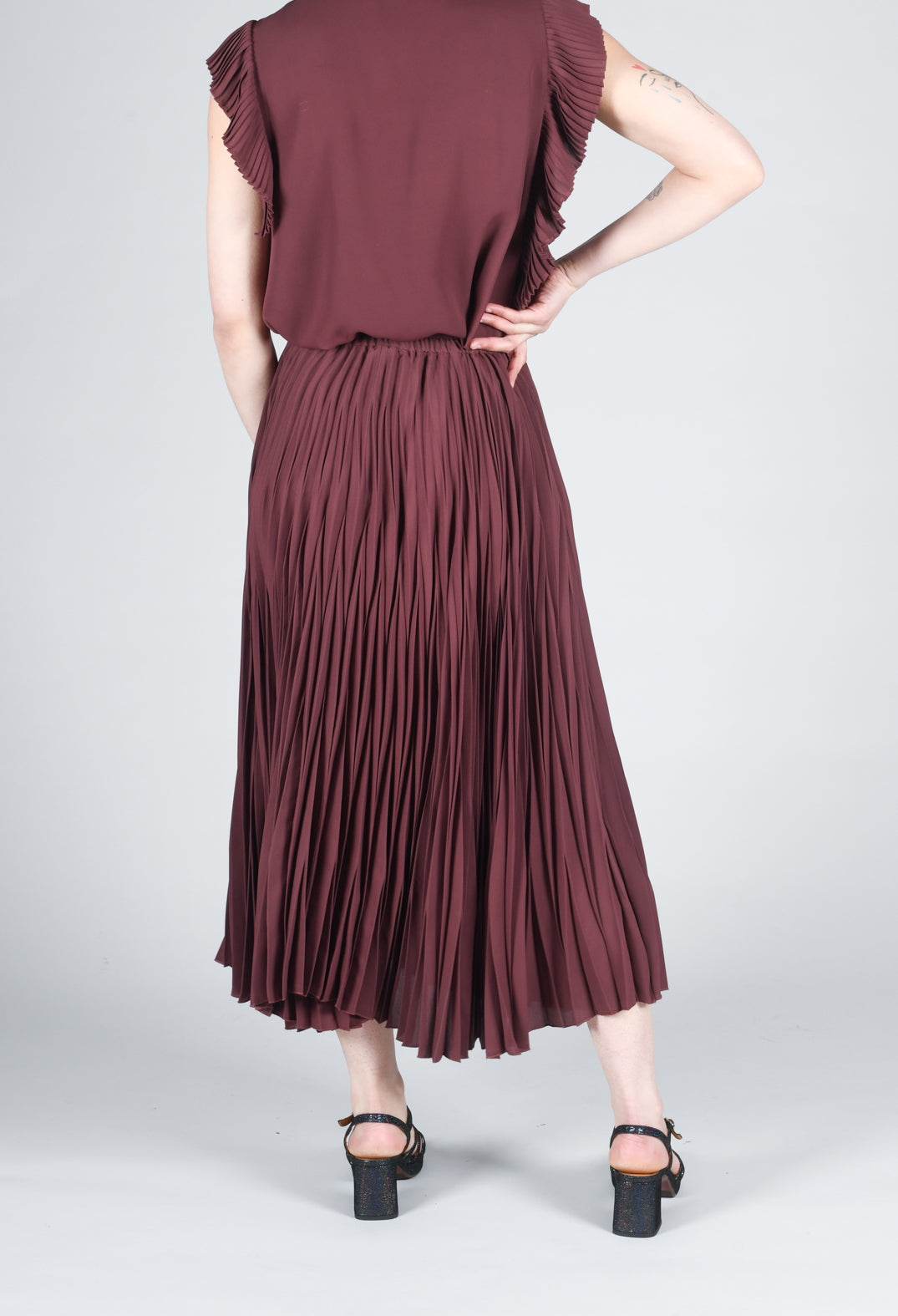 Pleated Skirt in Cocoa