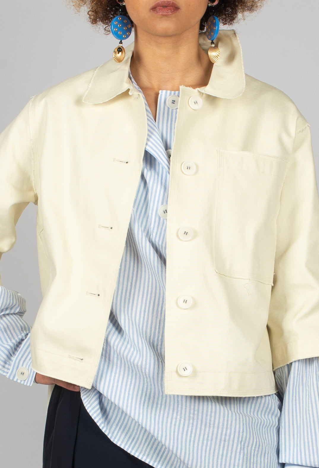 Boxy Jacket in Off White