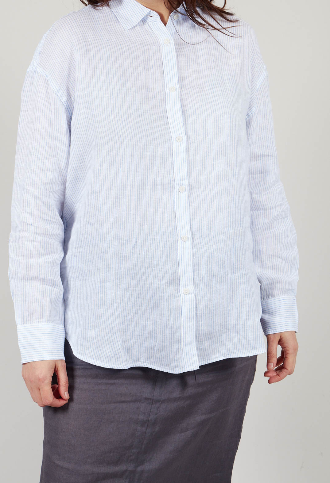 Dariaalf Stripe Shirt in White Sky and Blue Stripe