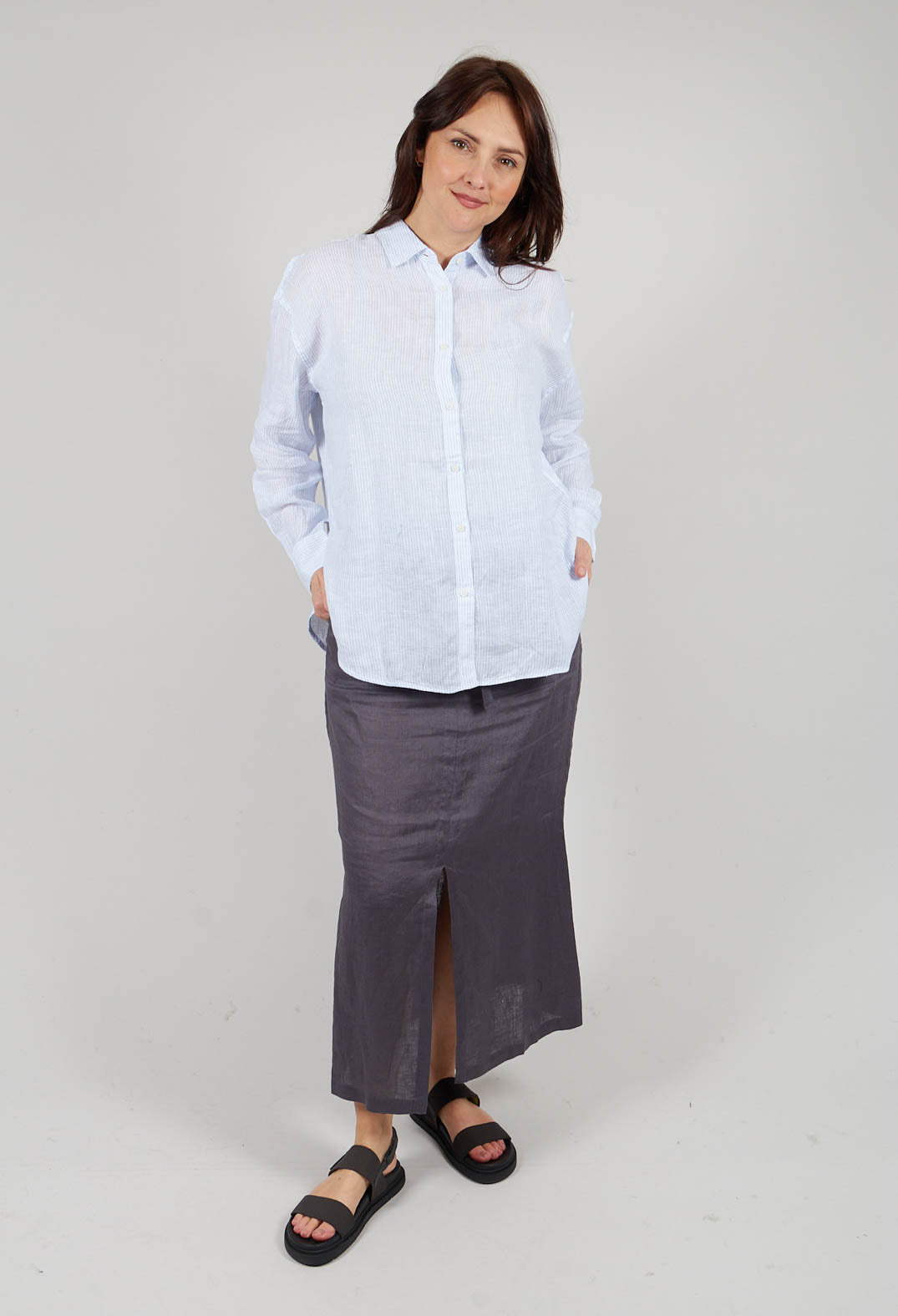 Dariaalf Stripe Shirt in White Sky and Blue Stripe