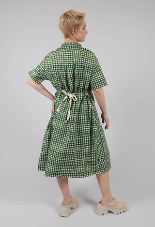 Deborah Printed Dress in Green Check