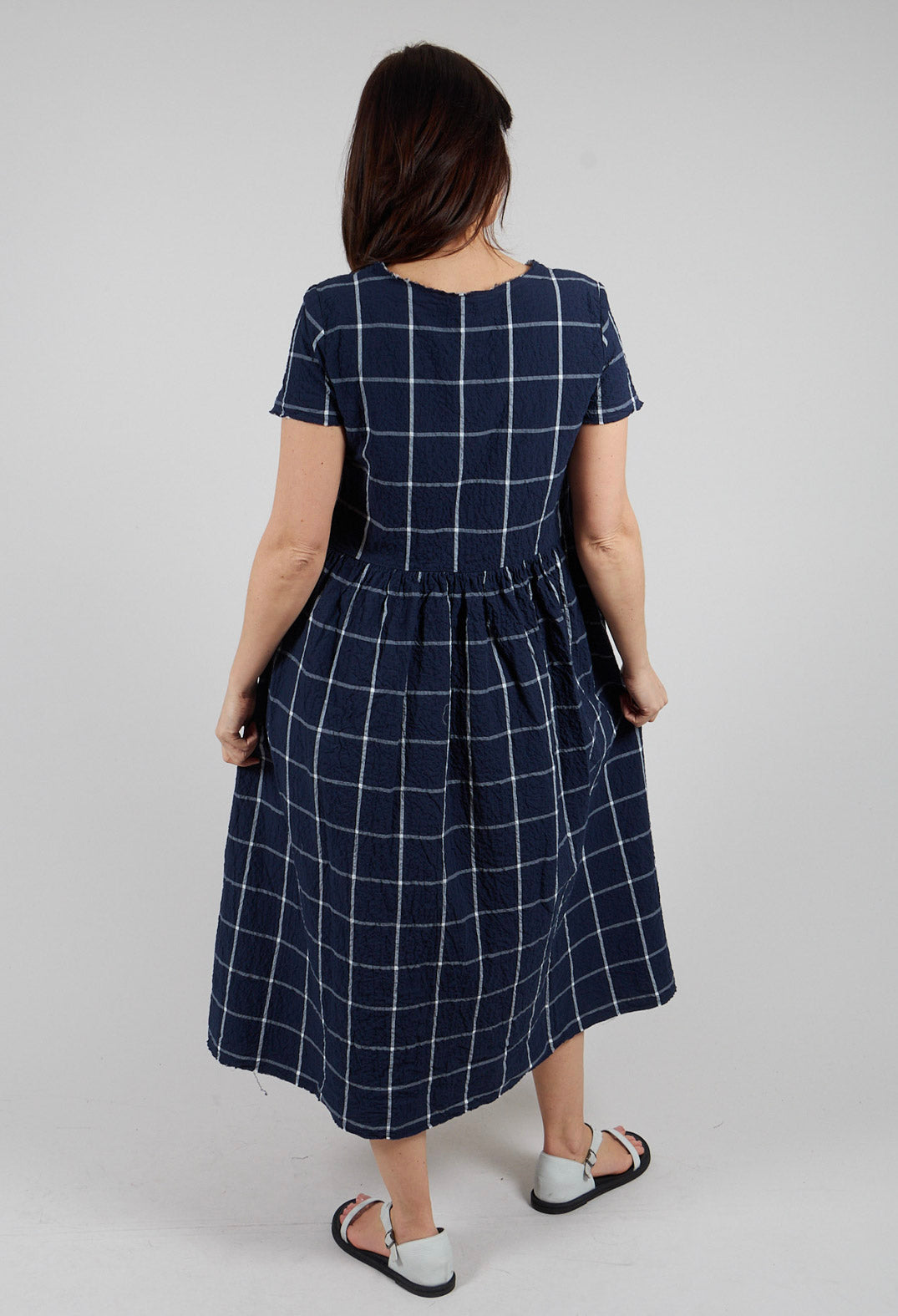 Demi Dress in Navy Check
