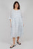 Dennelle Printed Dress in Blue Check