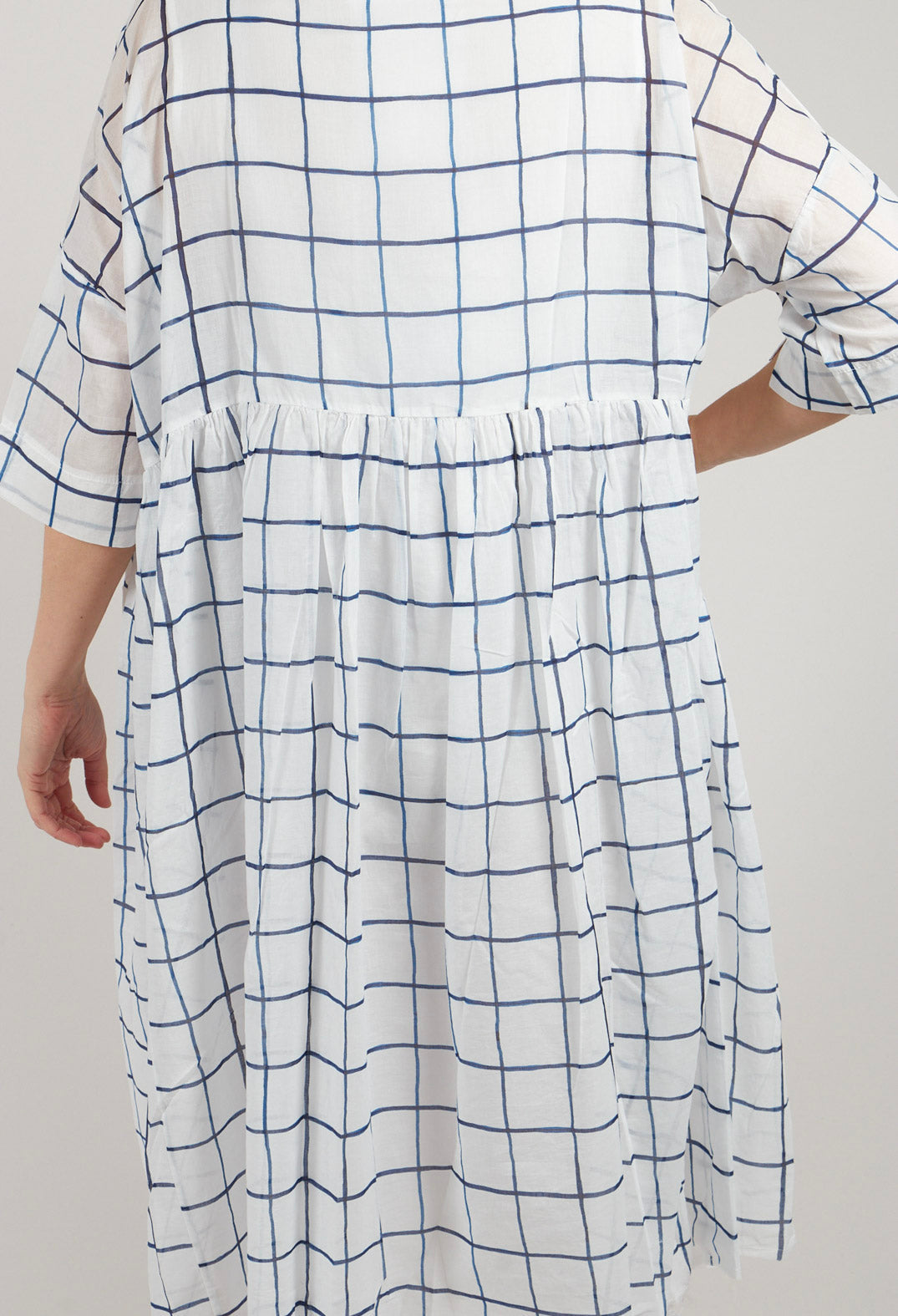 Dennelle Printed Dress in Blue Check