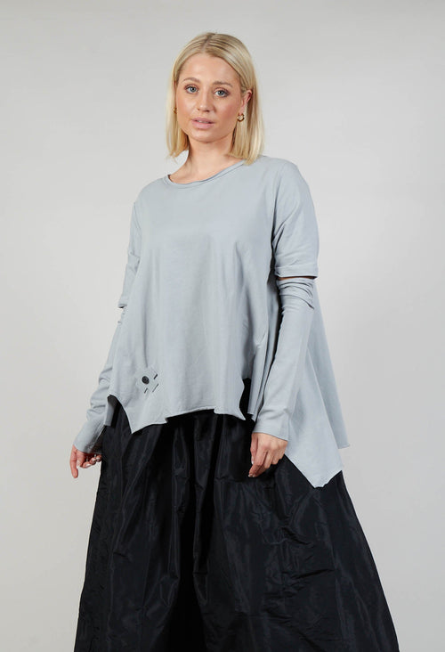 Detached Sleeve T-shirt in Light Grey