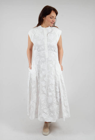 Diana Dress with Seersucker Print in White
