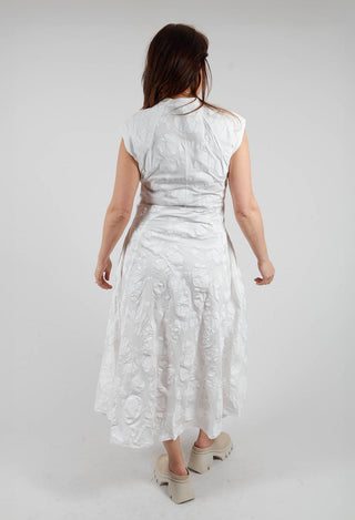 Diana Dress with Seersucker Print in White