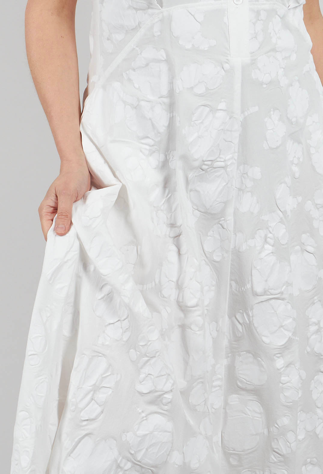 Diana Dress with Seersucker Print in White