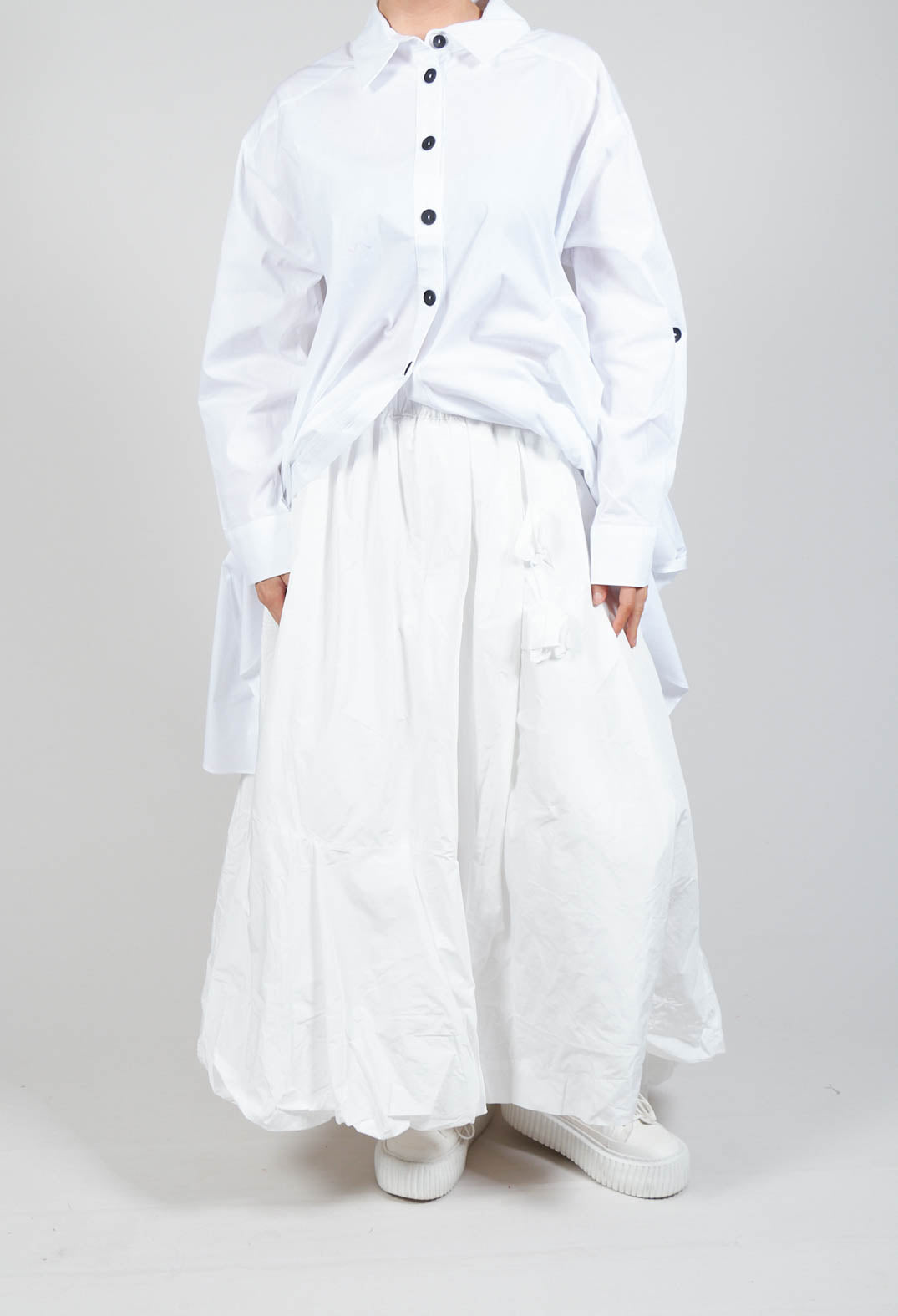 Dipped Hemline Skirt in White