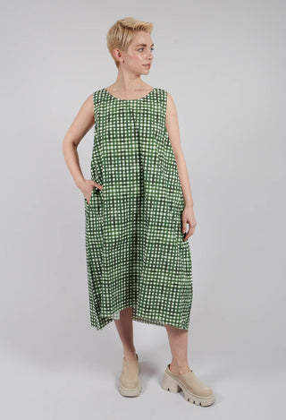 Doris Printed Dress in Green Check