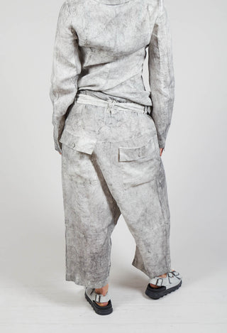 Double Belted Trousers in Dark Marble