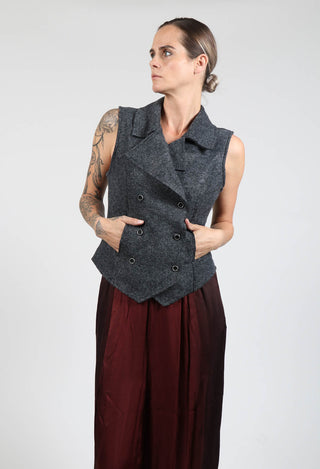 Double Breasted Gilet in Panno Antracite