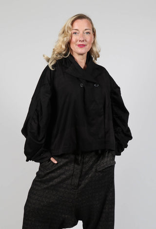 Double Brested Cropped Jacket in Espresso Print