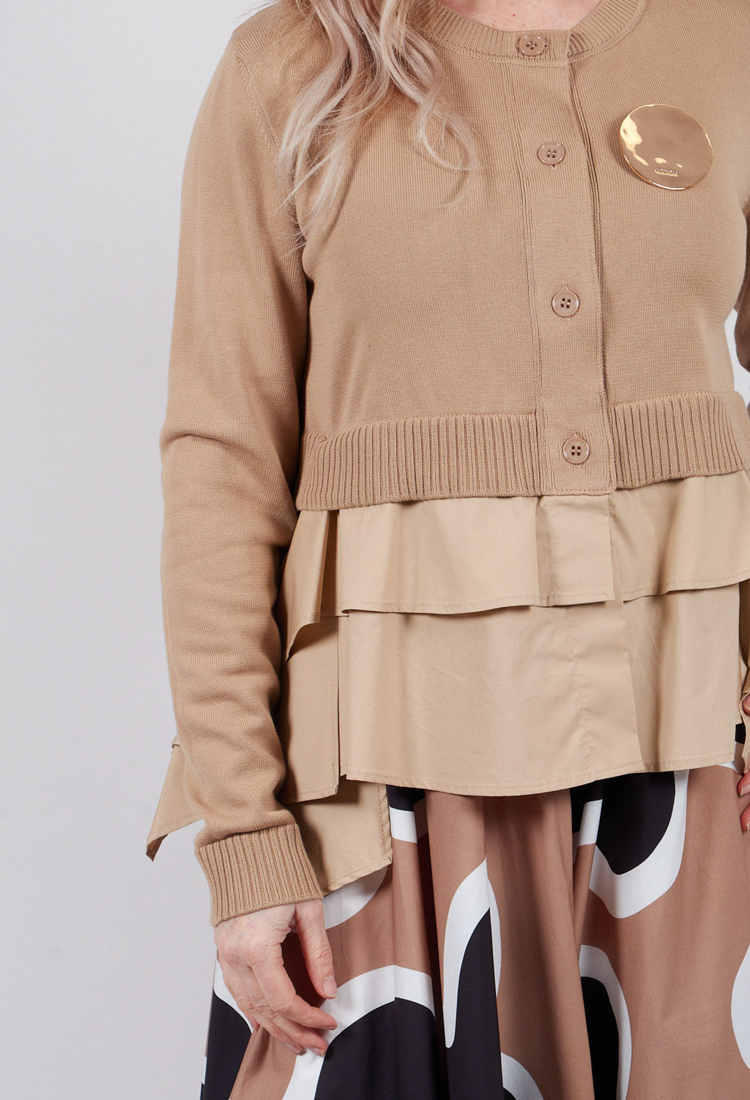 Double Layer Cardigan in Lark