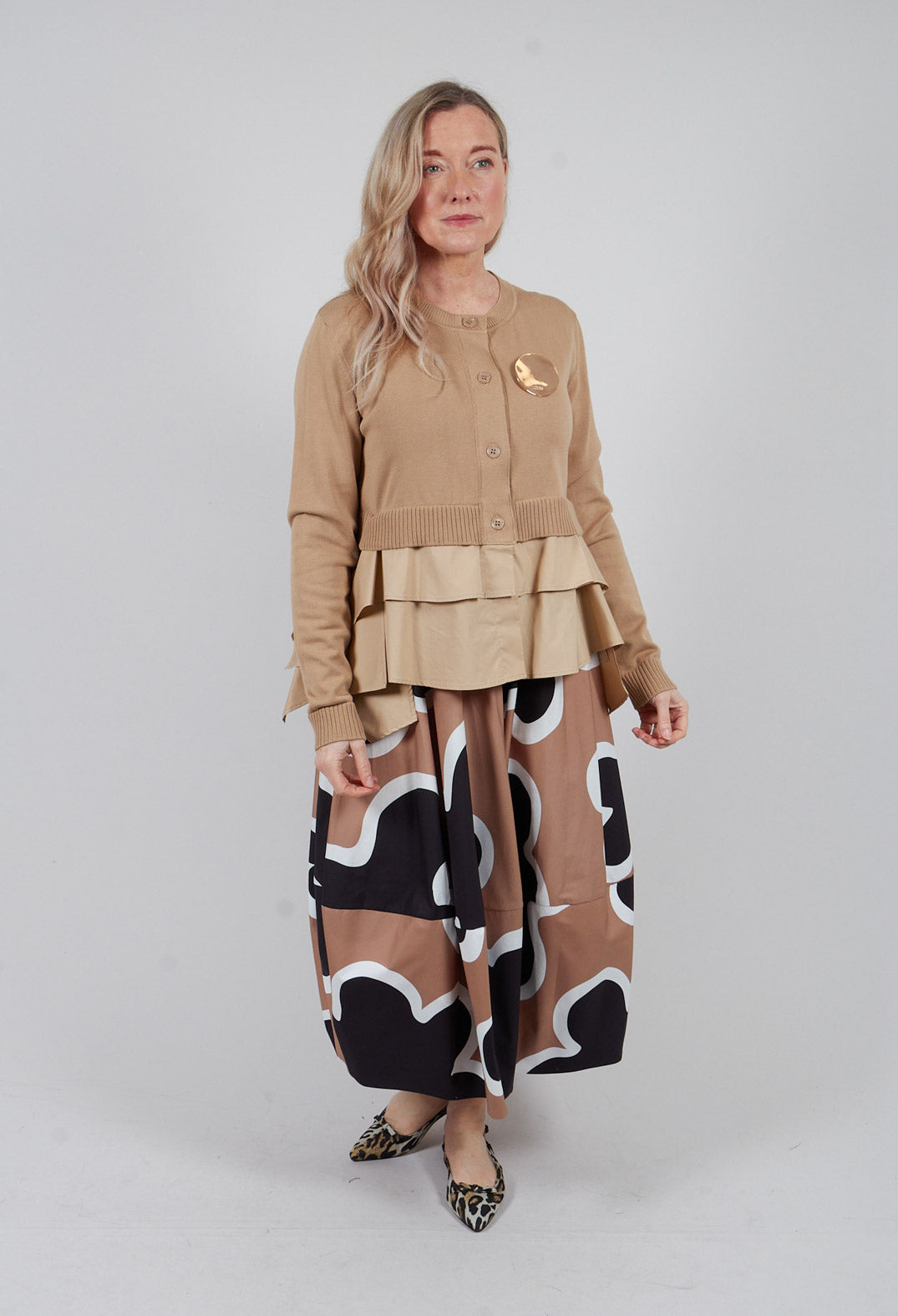 Double Layer Cardigan in Lark