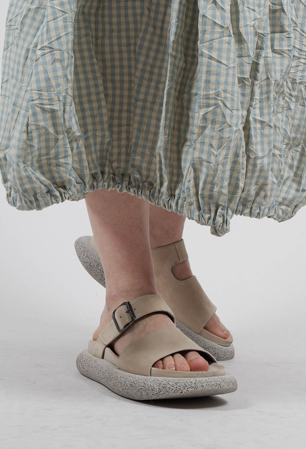 Double Strap Flat Sandal in London Magnolia