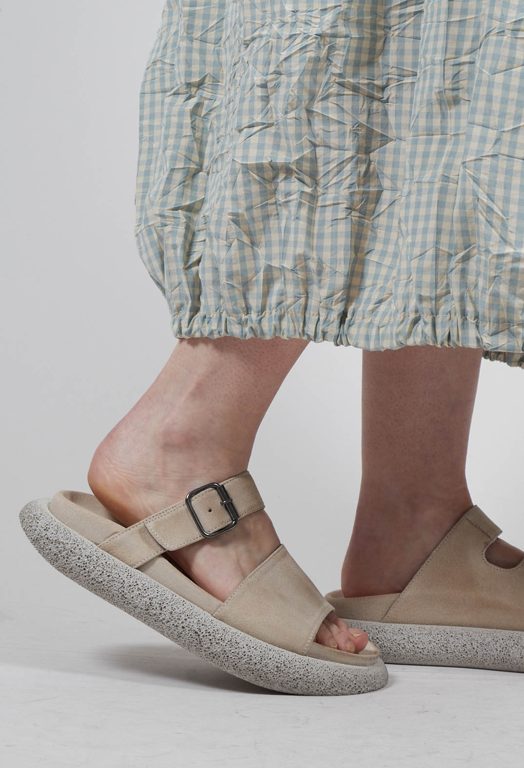 Double Strap Flat Sandal in London Magnolia