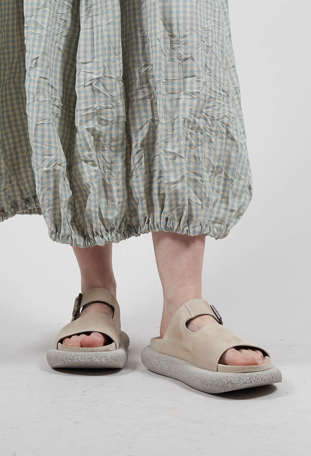 Double Strap Flat Sandal in London Magnolia