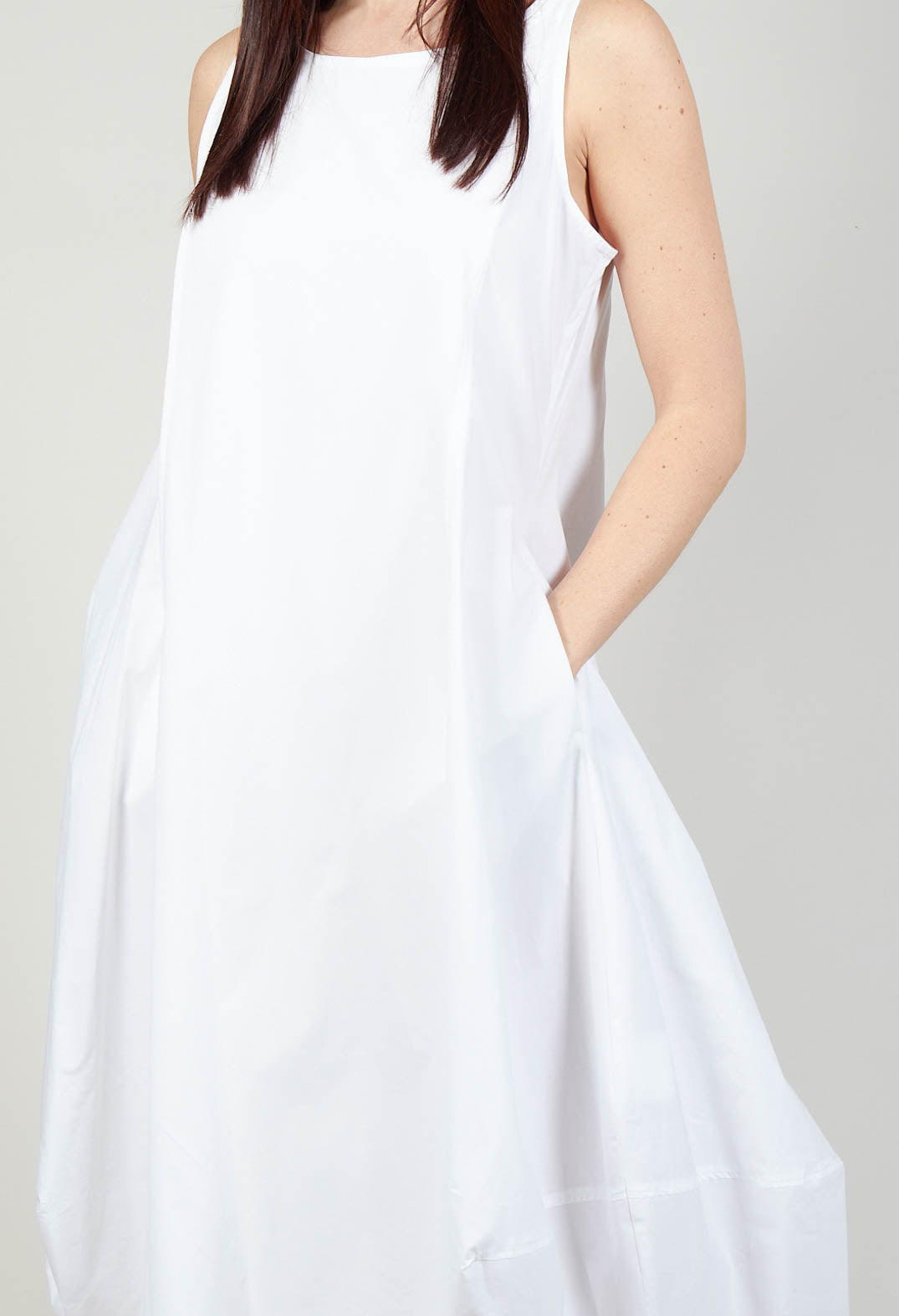 Double Vest Dress in White