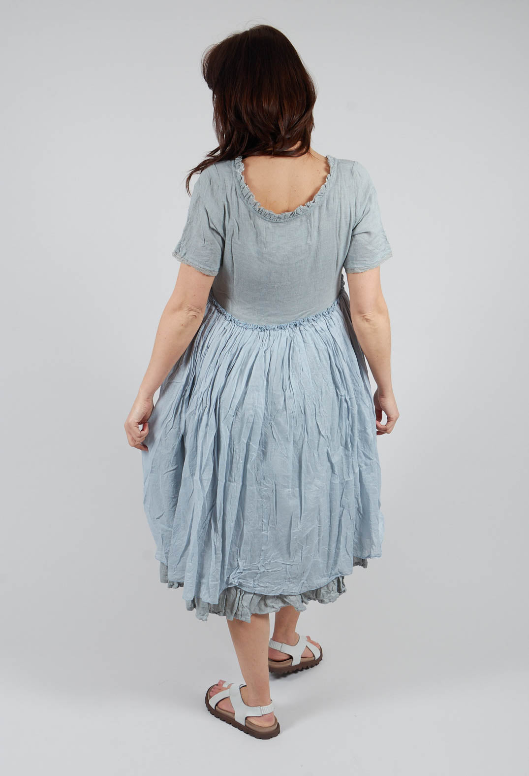 Douucka Dress in Lin Bleu