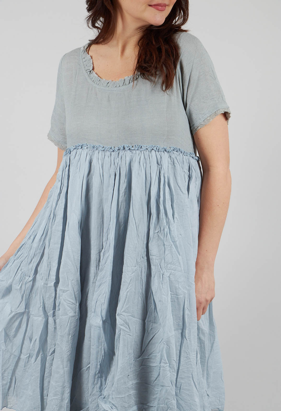 Douucka Dress in Lin Bleu