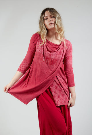 Draped Jersey Top in Chili Print