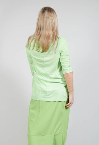 Draped Jersey Top in Lime Print