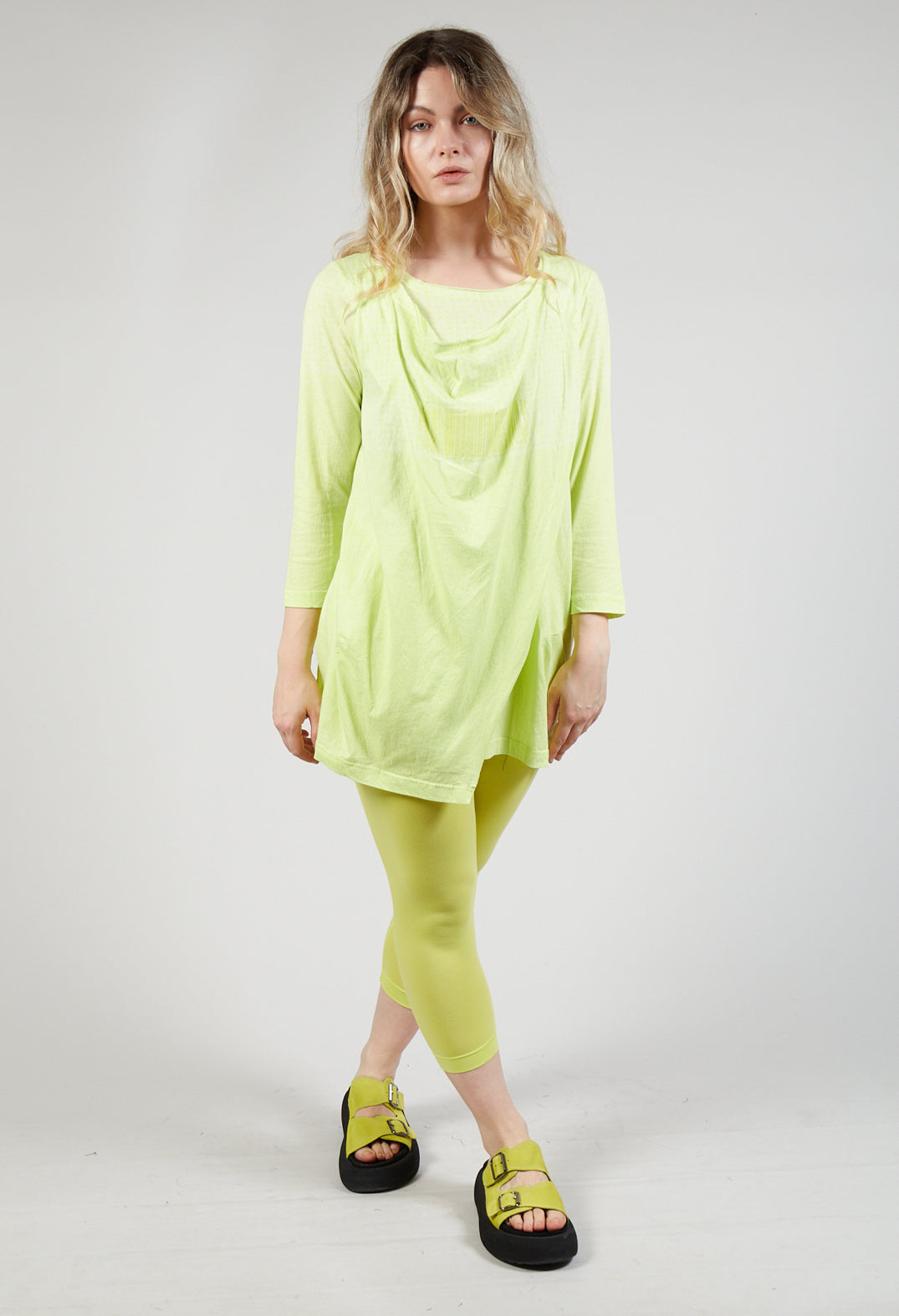 Draped Jersey Top in Sun Print