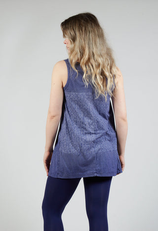 Draped Jersey Vest Top in Azur Print