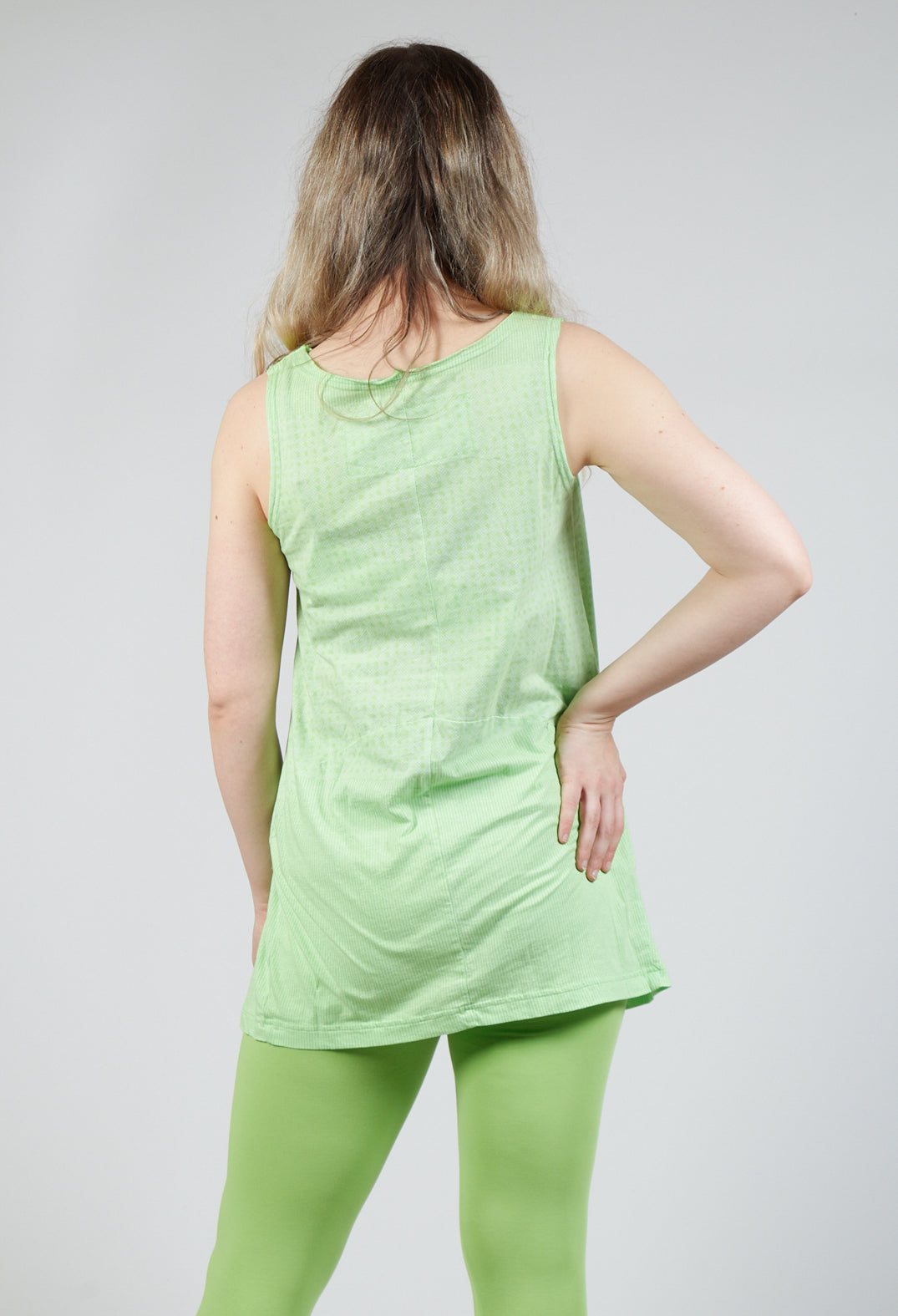 Draped Jersey Vest Top in Lime Print