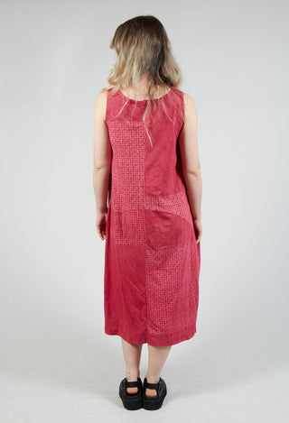 Draped Sleeveless Jersey Dress in Chili Print